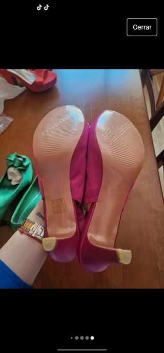 zapato fiesta raso fucsia 