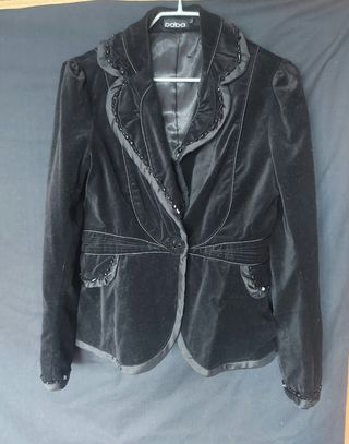 Chaqueta negra de ante Baba talla L