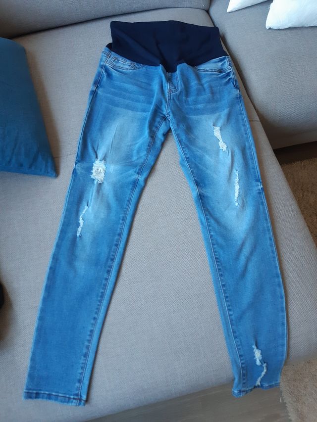 vaqueros embarazada negro y azul