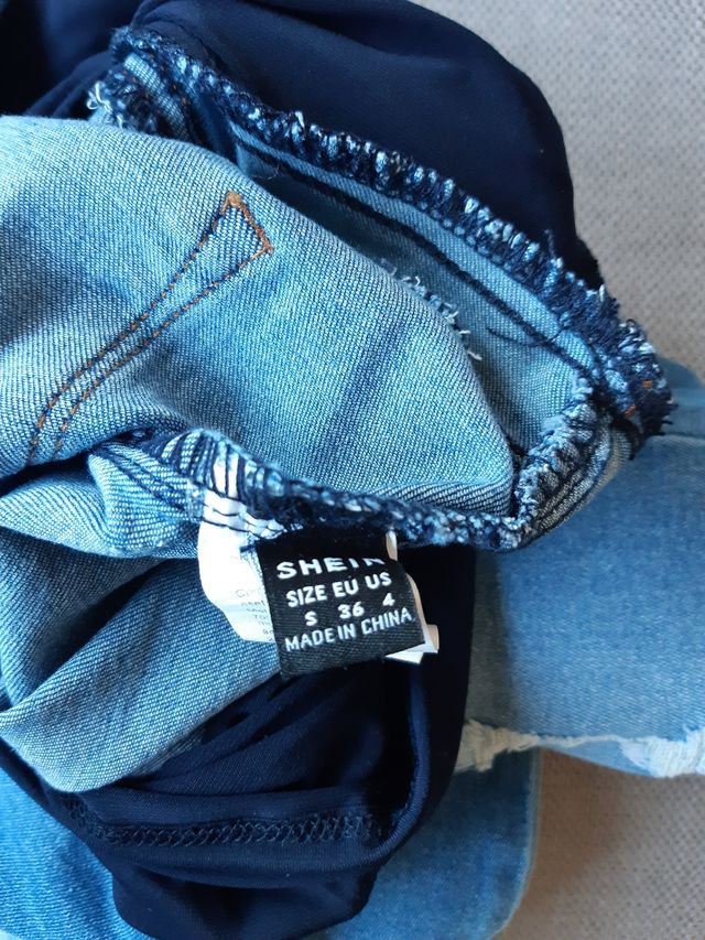 vaqueros embarazada negro y azul