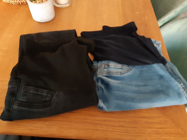 vaqueros embarazada negro y azul