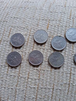 lote monedas antiguas británicas cinco peniques 