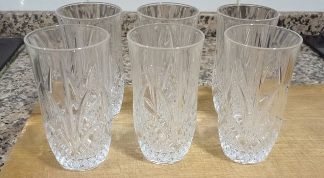 Juego de vasos cristal antiguo