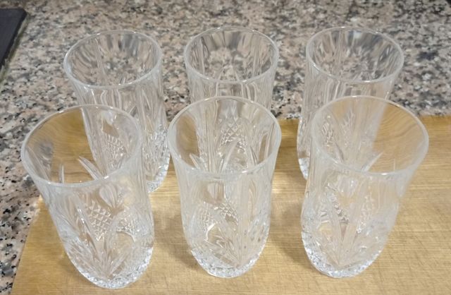 Juego de vasos cristal antiguo