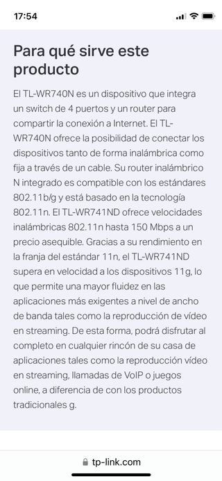 Router inalámbrico TL-WR740N