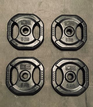 ✅ 4 DISCOS DE 5KG CAUCHO BODYPUMP 26MM