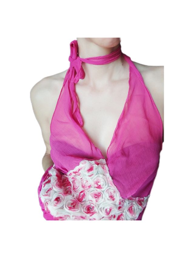 Top donna, fantasia fiori,Taglia: M / L 🇮🇹