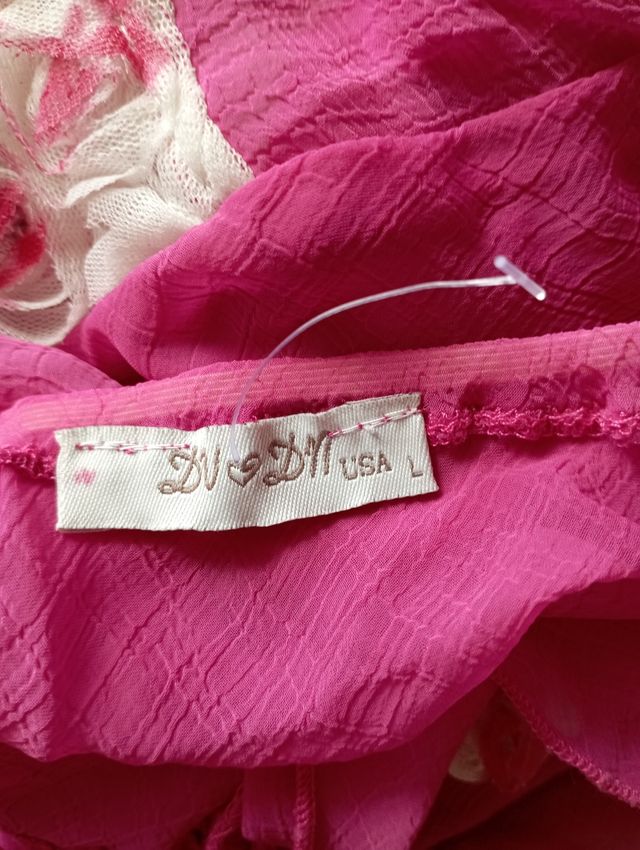 Top donna, fantasia fiori,Taglia: M / L 🇮🇹