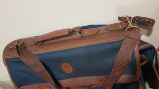 Maleta de lona y símil piel
