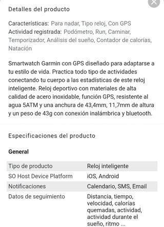 Reloj Garmin Vivo active 3