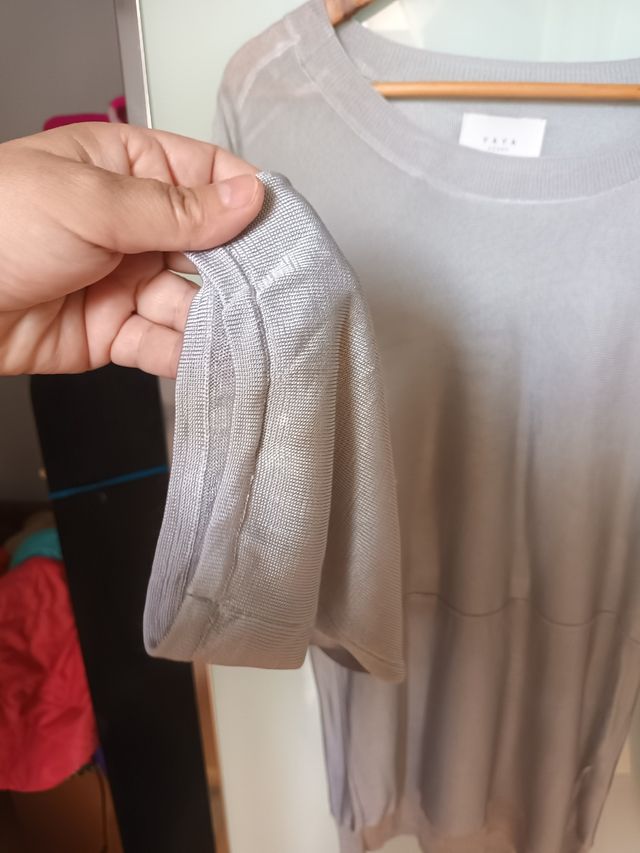 Jersey punto seda GrisT L