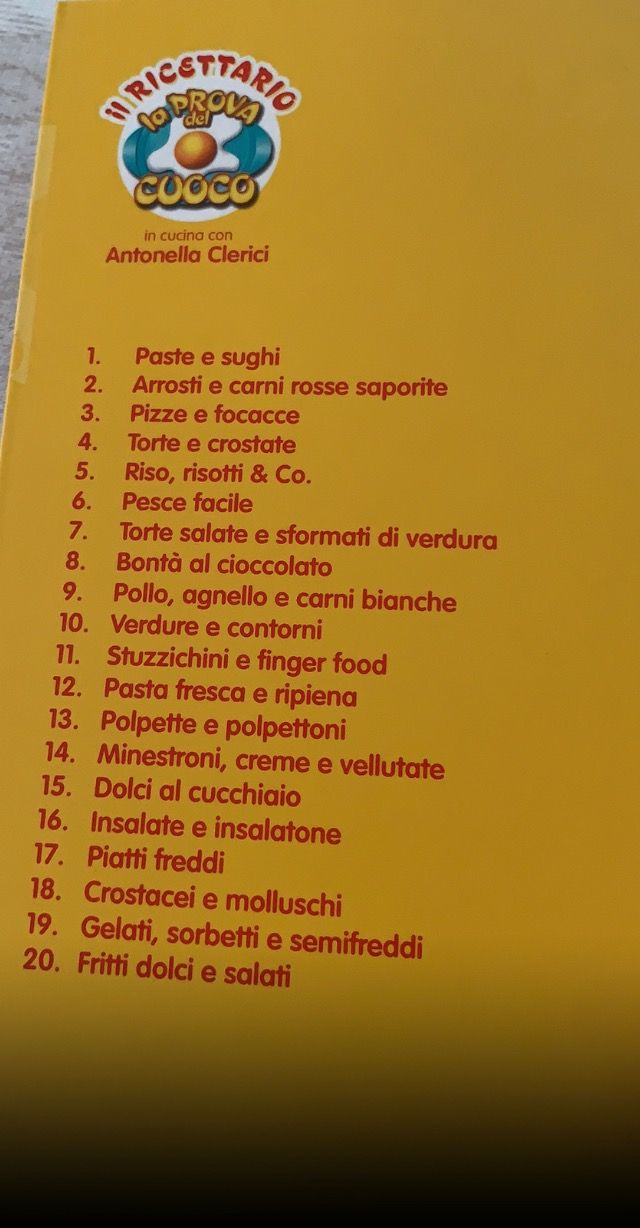 Il ricettario della prova del cuoco