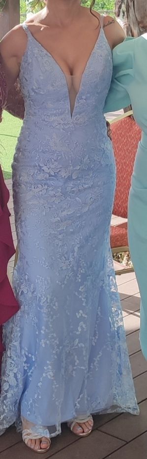 vestido fiesta celeste