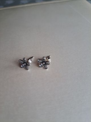 Pendientes Pandora plata/circon flor