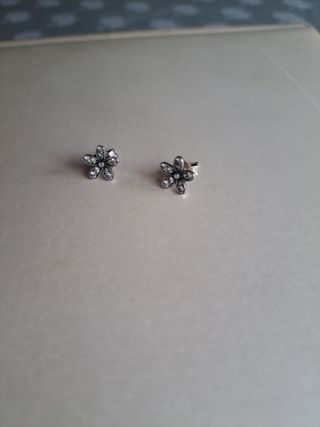 Pendientes Pandora plata/circon flor