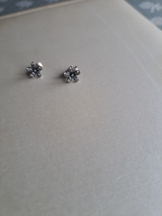 Pendientes Pandora plata/circon flor