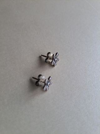 Pendientes Pandora plata/circon flor