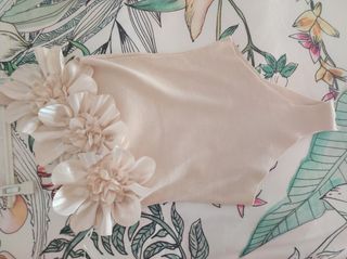 conjunto invitada boda falda tul y body beig