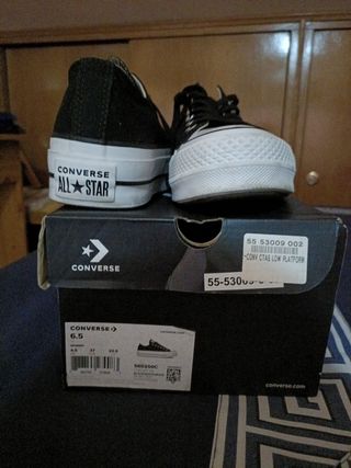 Converse negras plataforma. Número 37