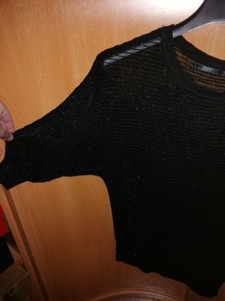 jersey de punto negro con brillo