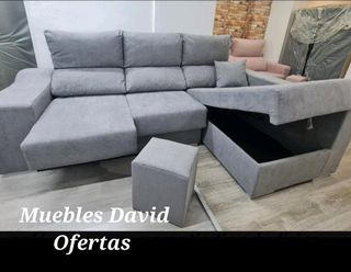 SOFA NUEVO CON CHESLONG CANAPE Y PUFG