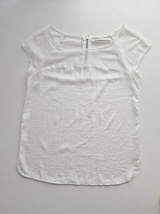Blusa blanca manga corta Stradivarius