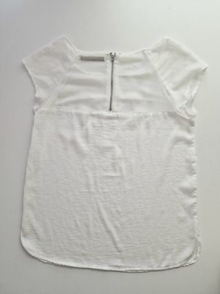 Blusa blanca manga corta Stradivarius