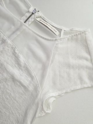 Blusa blanca manga corta Stradivarius