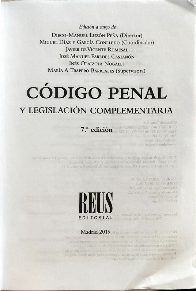 Código penal y Legislación 