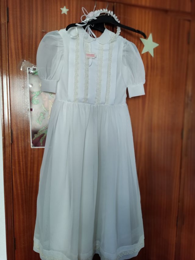 vestido de primera comunión dos fotos