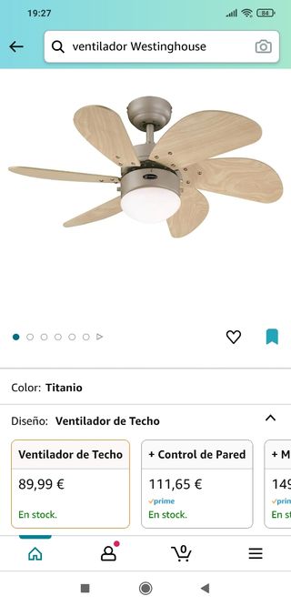 Ventilador techo Westinghouse