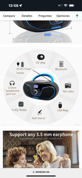 Radio Cd Daewoo Mp3 Dbu-62 Usb Electrico y Pilas