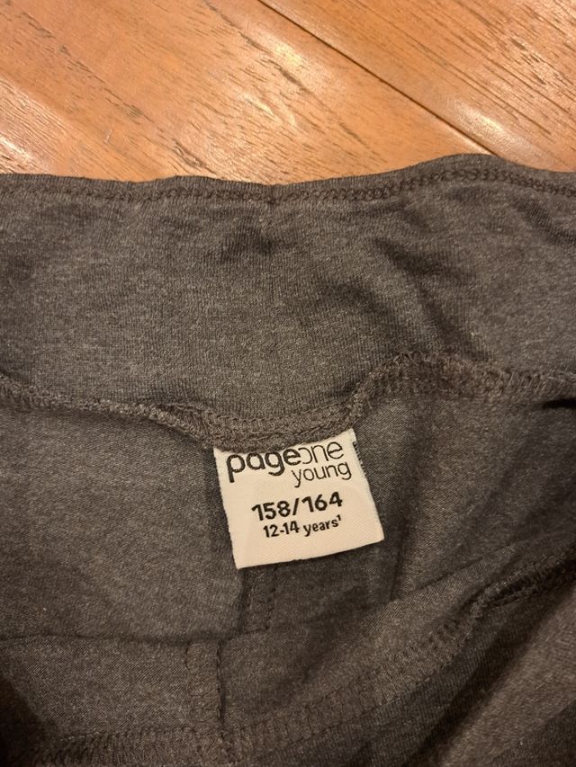 Leggins cotone ragazza grigio con fascia laterale