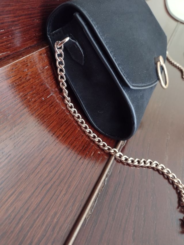 Borsa nera scamosciata