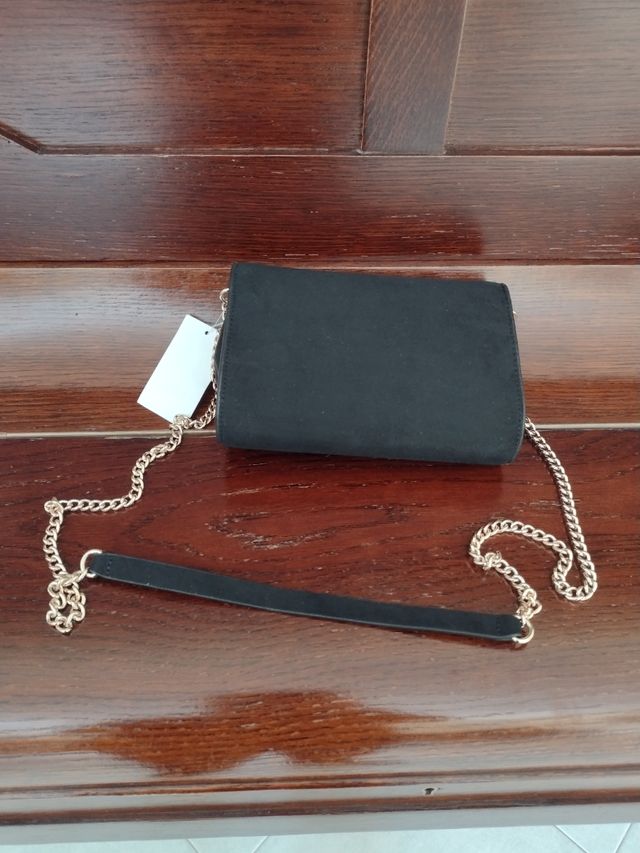 Borsa nera scamosciata