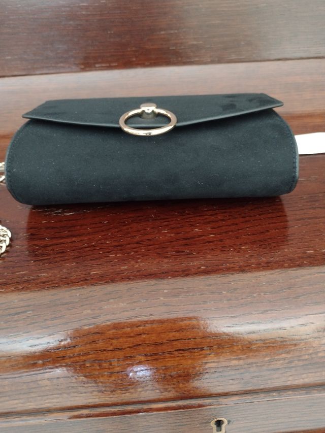 Borsa nera scamosciata