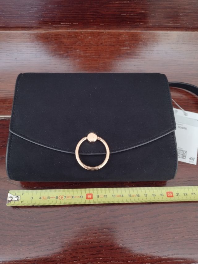 Borsa nera scamosciata