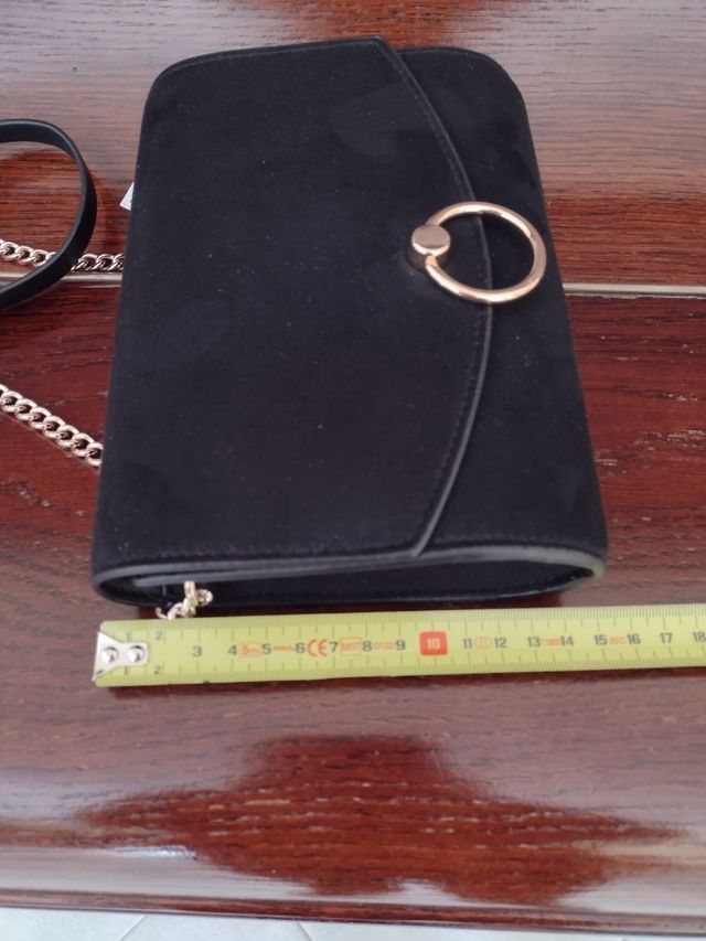 Borsa nera scamosciata