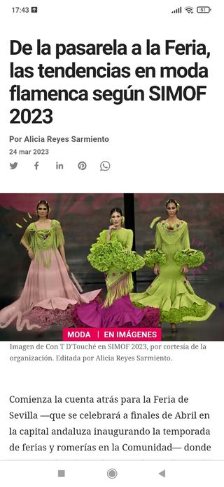 Traje flamenca seda y complementos
