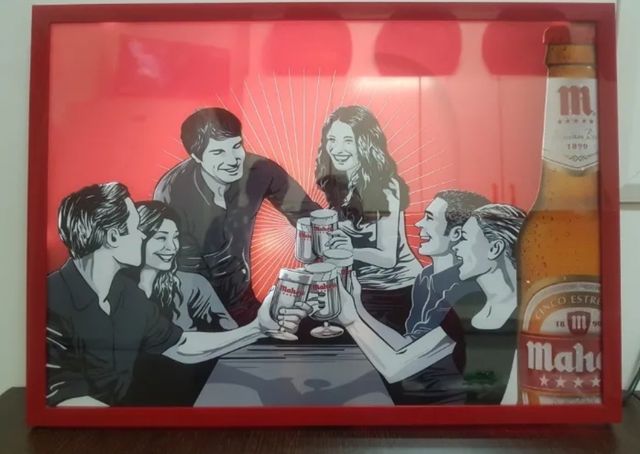 Cartel luminoso cerveza Mahou