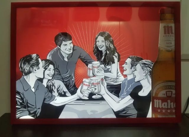 Cartel luminoso cerveza Mahou