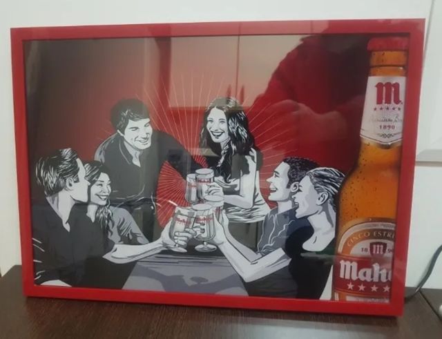 Cartel luminoso cerveza Mahou