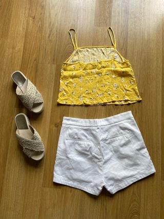 Short blanco bolsillos T.38