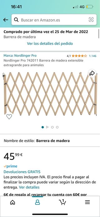 Barrera extensible madera