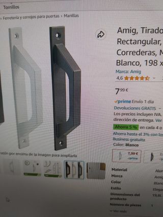 Tirador para puerta de aluminio