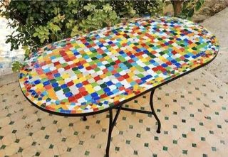 mesa mosaicos ovalada 70x120
