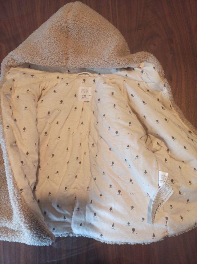 Abrigo borrego bebé beige Zara 9-12m