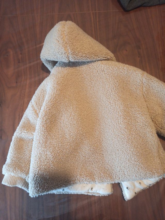 Abrigo borrego bebé beige Zara 9-12m