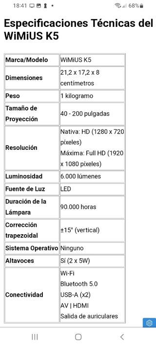 Proyector wifi bluetooth
