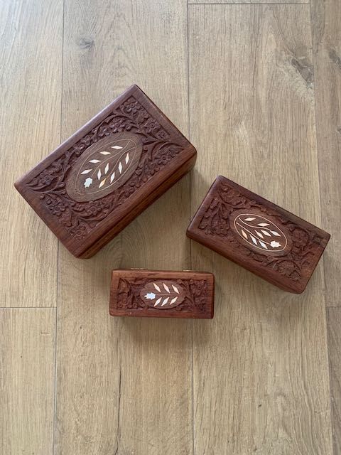 3 scatole in legno/astucci per gioielli. NUOVO!!!